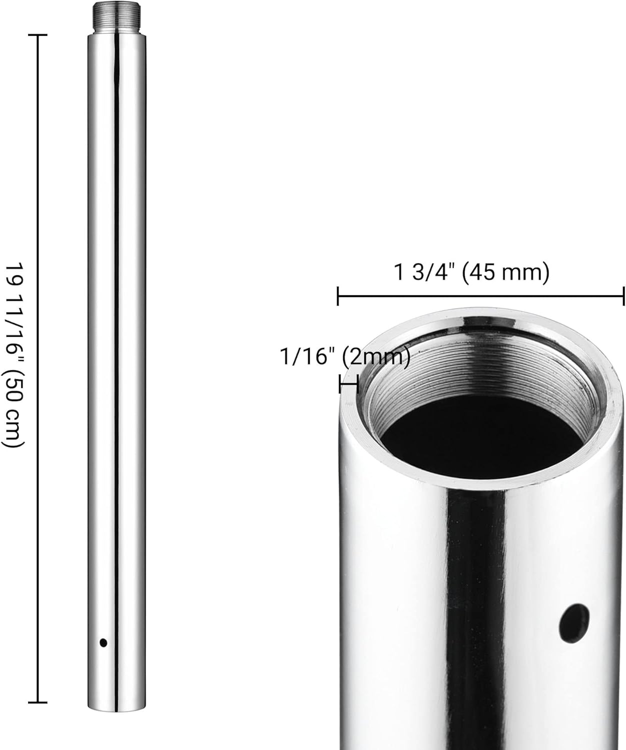 AW 150/250/262/320/500/1000/1020mm Dancing Pole Extension for 45 mm Pole Fitness Spinning Exercise Club Silver,Black, Colorful