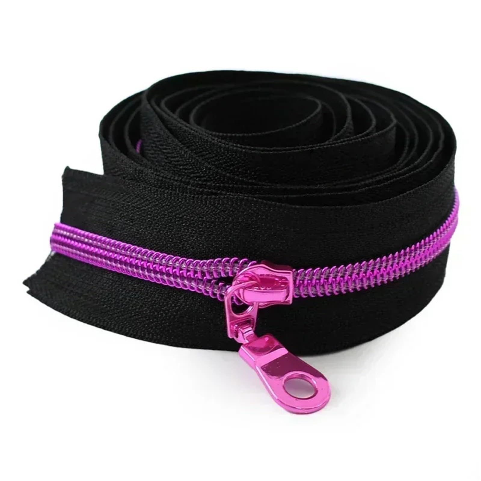 Two Way Zipper 1-5M 5# Nylon Zippers Tape with Zipper Puller Sewing Bag Clothing Zips Head Shoes Jacket Zip DIY Tailor Accessories(KY377ZT179-Pink,3MZips3PcsSliders)