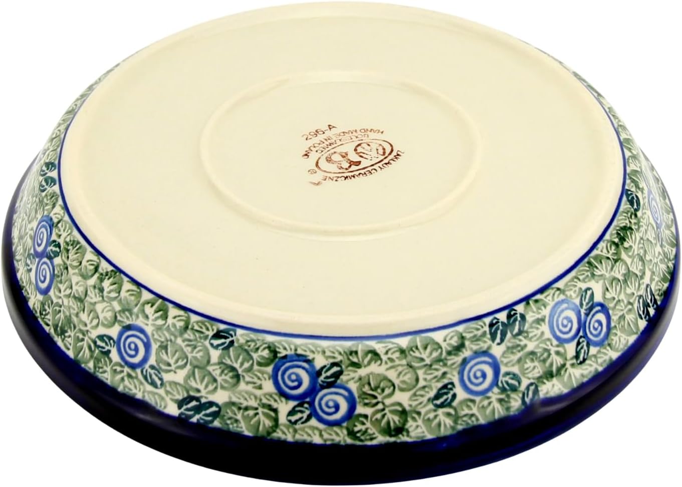 Polish Pottery Market Pie Dish 9 ¾" Handcrafted by Zaklady Boleslawiec Poland - Polish Stoneware Pie Plate, Non-Stick Round Pie Dish, Tart Pan