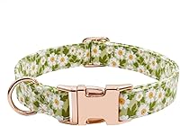 Vista 13 de Collar de perro con hebilla de metal, duradero y ajustable, suave para perros pequeños, medianos y grandes, talla S (10-14 pulgadas), flor 3