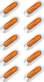 サイド マーカー LED 4連 12v 24v 汎用 防水 10個 セット トラック 車 ウインカー灯 車高灯 黄 イエロー アンバー