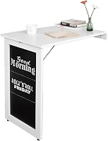 SoBuy Mesa Plegable Murale con Hoja Abatible Mesa de Comedor Extensible con Tabla de Memoria Mesa Plegable Ahorro de Espacio para Cocina, Oficina, y Espacios Pequeños Blanco 50 x 75 x 76cm FWT20-W