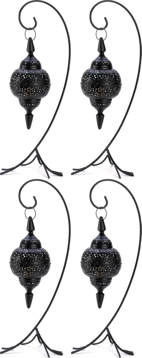 4 Black Cutout Floor Or Table Lantern Stand Wedding
