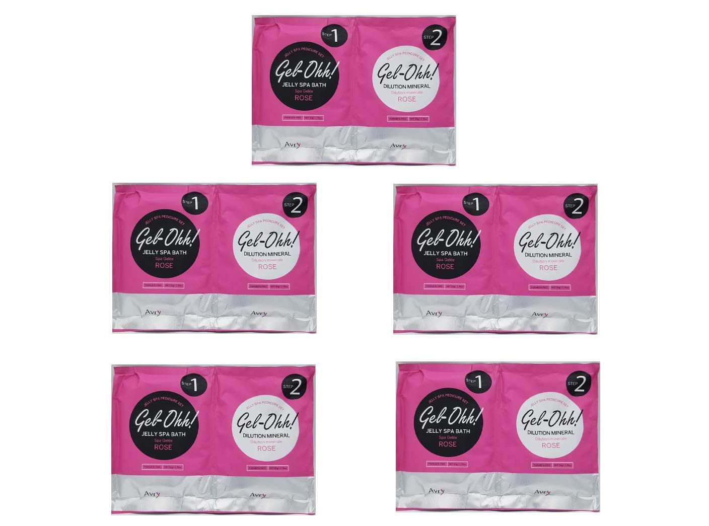AVRY Jelly Spa Pedicure foot bath Rose fragrance (5 pack)