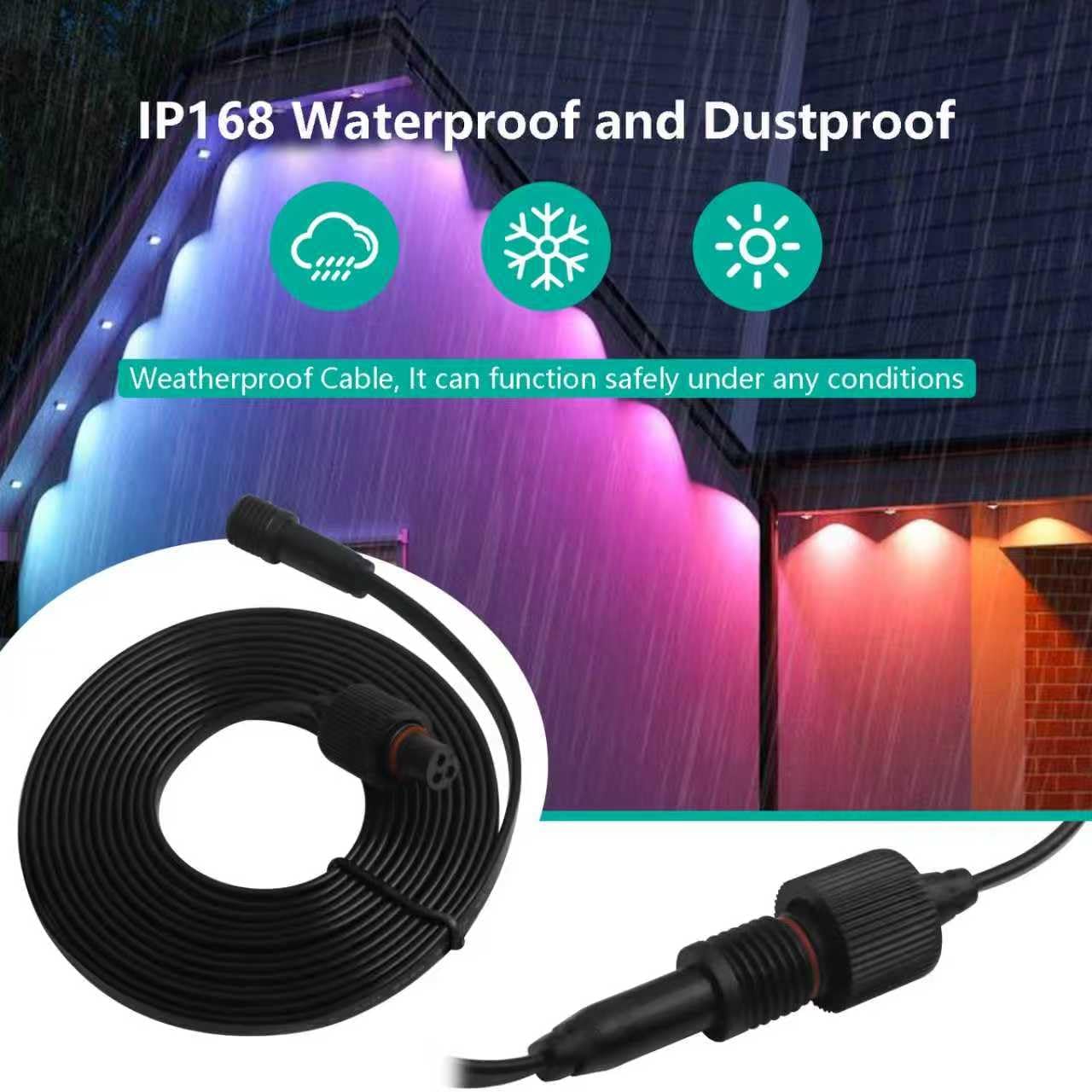 16FT Permanent Outdoor Lights Extension Cable Compatible with Govee Permanent Outdoor Lighting Systems（Please Refer to The Interface Size for Other Brands）