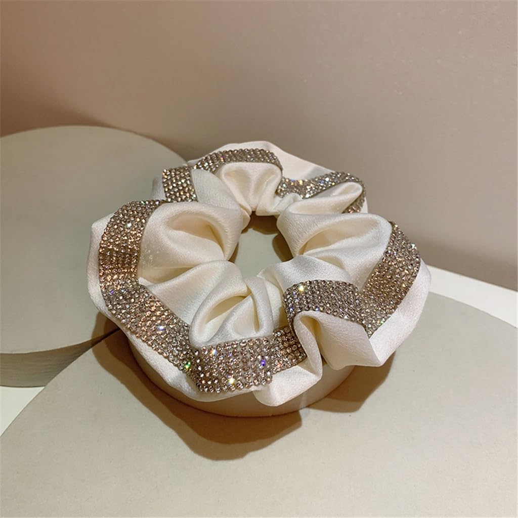 Accessoires cheveux satin argenté JFDBGU élastique strass