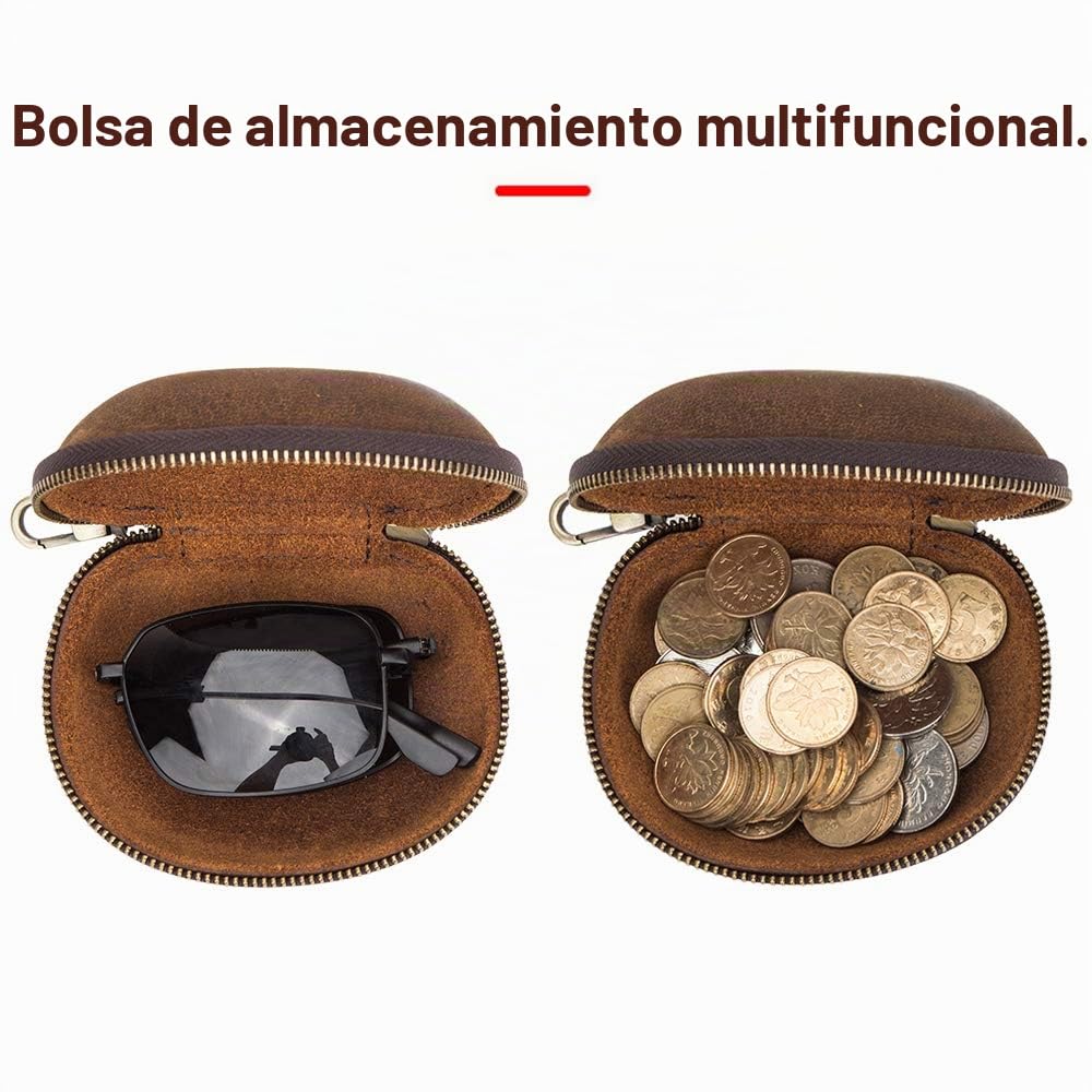 CONTACT'S FAMILY Funda plegable para gafas, funda plegable de cuero para gafas de sol, funda de almacenamiento portátil, mini bolsas de viaje de almacenamiento multifuncional para hombre y mujer