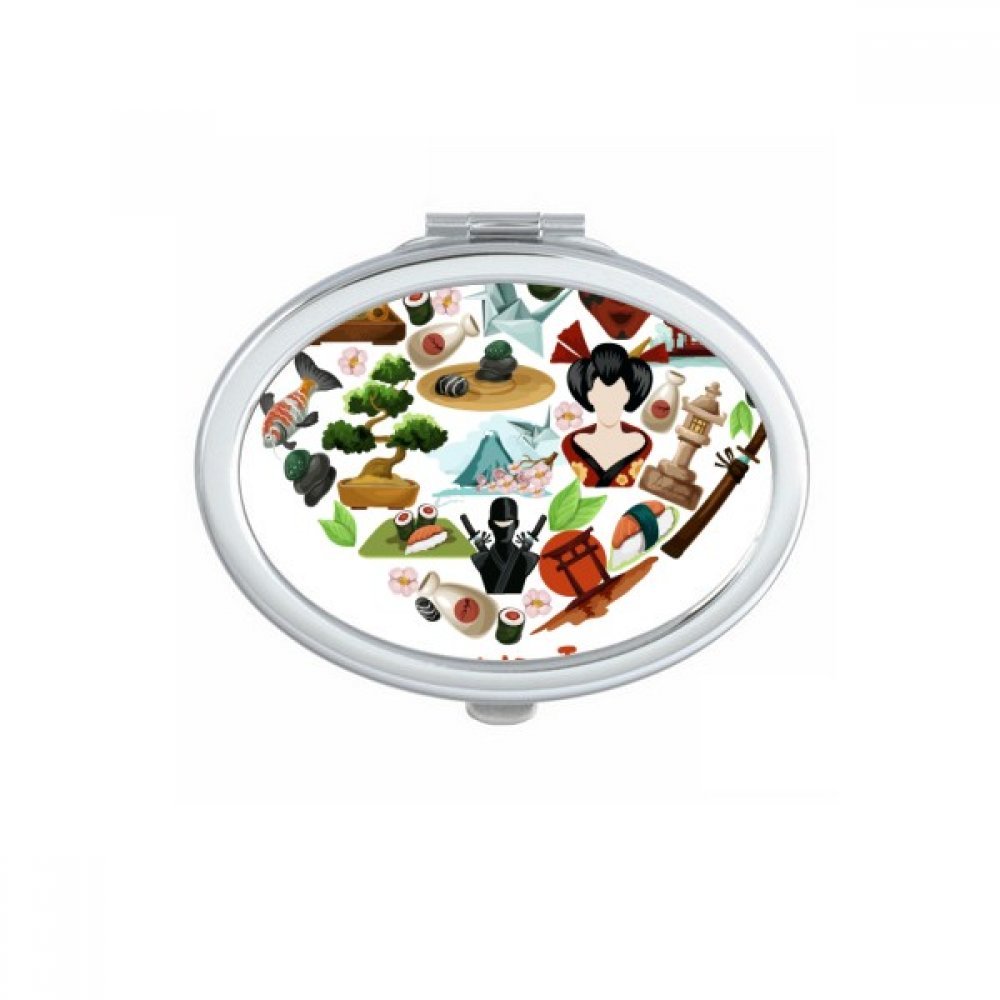 Miroir de maquillage compact petit miroir portable japonais multicolore