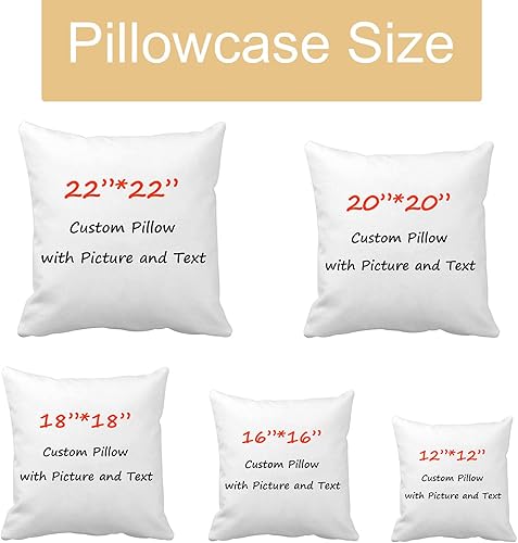 Miniatura 3 de Almohadas personalizadas con imágenes y texto, fundas de almohada cortas de felpa de dos lados para regalar a mamá, padre, niño, amante, amigos,