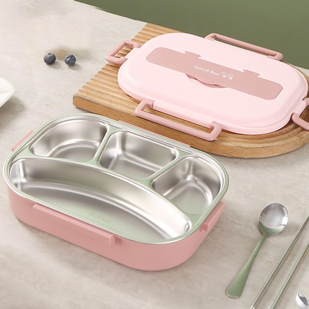 Boîte Repas En Inox Pour Enfants - 3 Compartiments étanches - Idéale école, Pique-nique