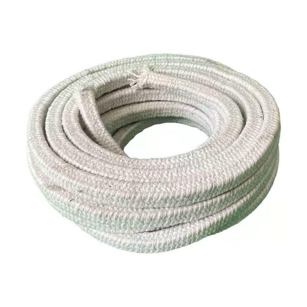 Filo di tenuta in fibra di ceramica intrecciata, quadrato, lunghezza 5 m, spessore 6-50 mm, resistente al calore, come guarnizione di ricambio per porte del radiatore, stufe | Diametro: 25 mm