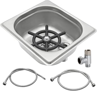Pitcher Rinser , DIBTSA Automatic Glass Cup Washer , 304 Stainless Steel Coffee Milk Tea Cup Cleaner, for Home Kitchen Hotel Bar Restaurant 6.9x6.3x2.6 Inch