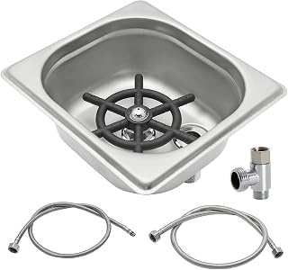 Pitcher Rinser , DIBTSA Automatic Glass Cup Washer , 304 Stainless Steel Coffee Milk Tea Cup Cleaner, for Home Kitchen Hotel Bar Restaurant (6.9x6.3x2.6 Inch)