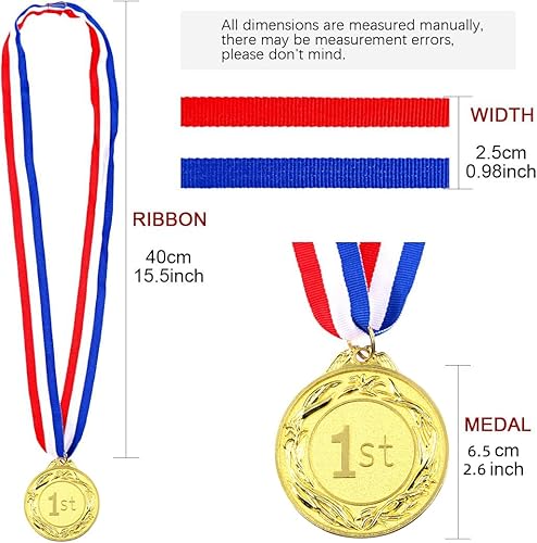 Miniatura 2 de Swpeet Medallas de premio de metal con cinta para el cuello, medallas de ganador de estilo olímpico Medallas de oro y plata Brone Medallas de 1er
