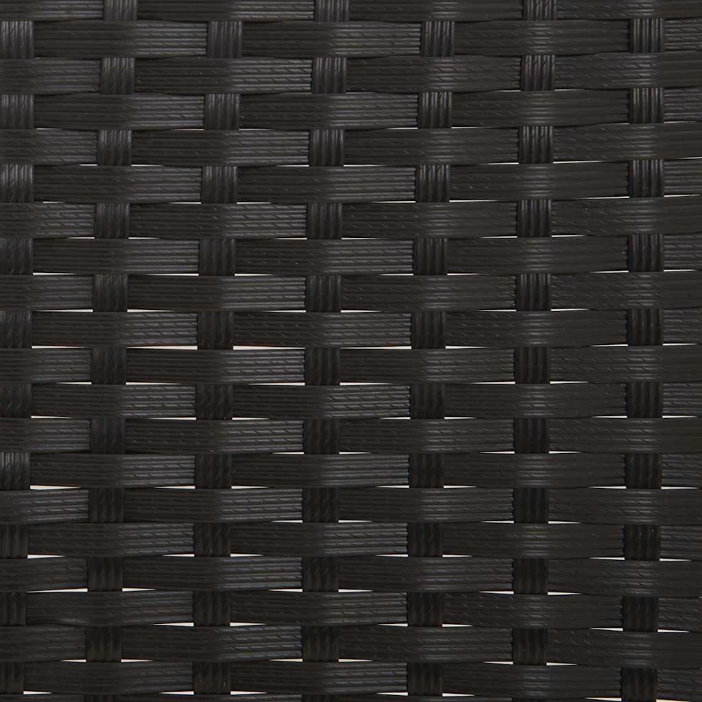 vidaXL Gartenbank 2-Sitzer mit Kissen Schwarz Poly Rattan
