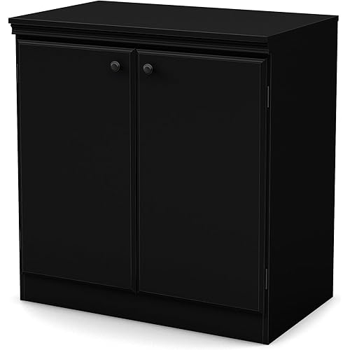 South Shore Morgan Small 2-Door Storage Cabinet Pure Black, 31.5" x 32 3/8" x 32 7/8"