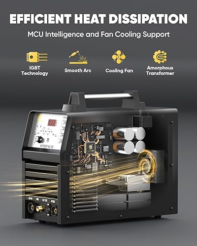 Miniatura 4 de H HZXVOGEN Soldador TIG AC DC con pulso, soldador TIG de aluminio 200A con onda cuadrada 110V220V IGBT inversor HF TIGpulso TIGmáquina soldadora de