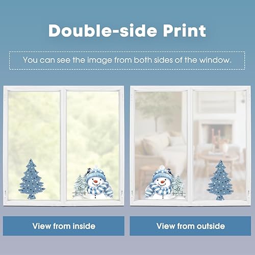 Miniatura 19 de Horaldaily 221 calcomanías de Navidad para ventana, bolas de Navidad, ramas de nieve para el hogar, suministros de fiesta, tienda, ventana