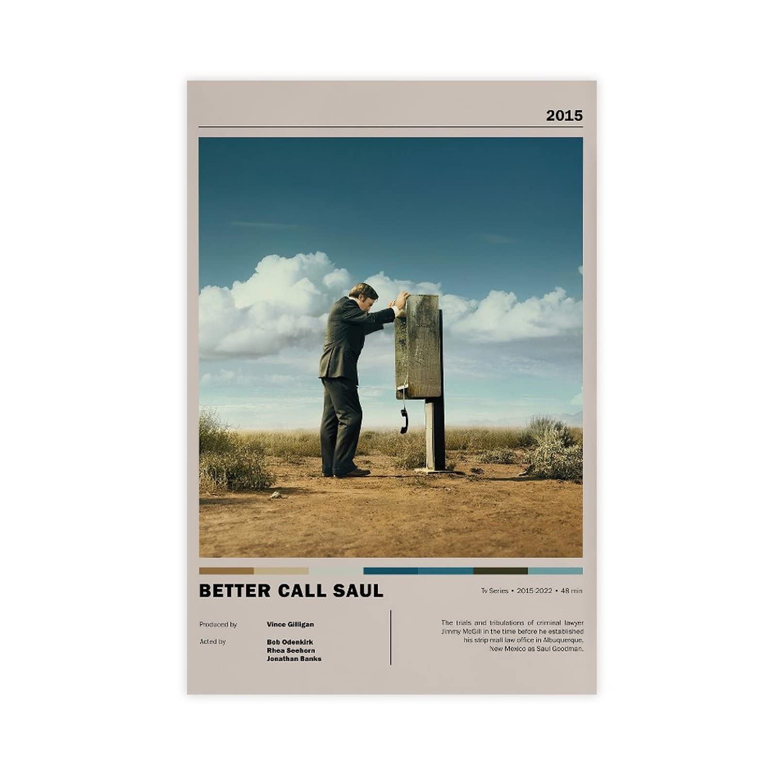Classic TV Series Better Call Saul Canvas Poster Bedroom Decor Sports Landscape Office Room Decor Gift Unframe-style 12x18inch(30x45cm)