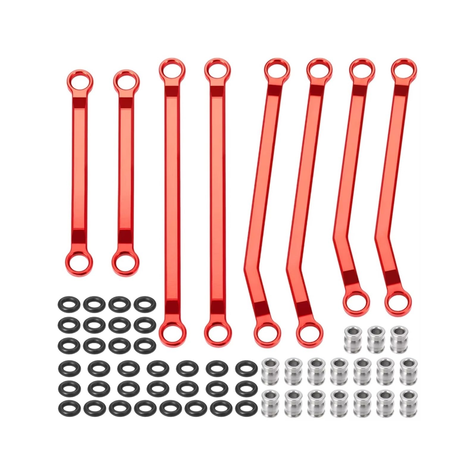 Rc Special Connecting Rod for Redcat for Ascent 1/18 Metal for Chassis Links Set RC Crawler Car Tracked Vehicles Parts and Accessories Upgrades Replacement and Use(Red)