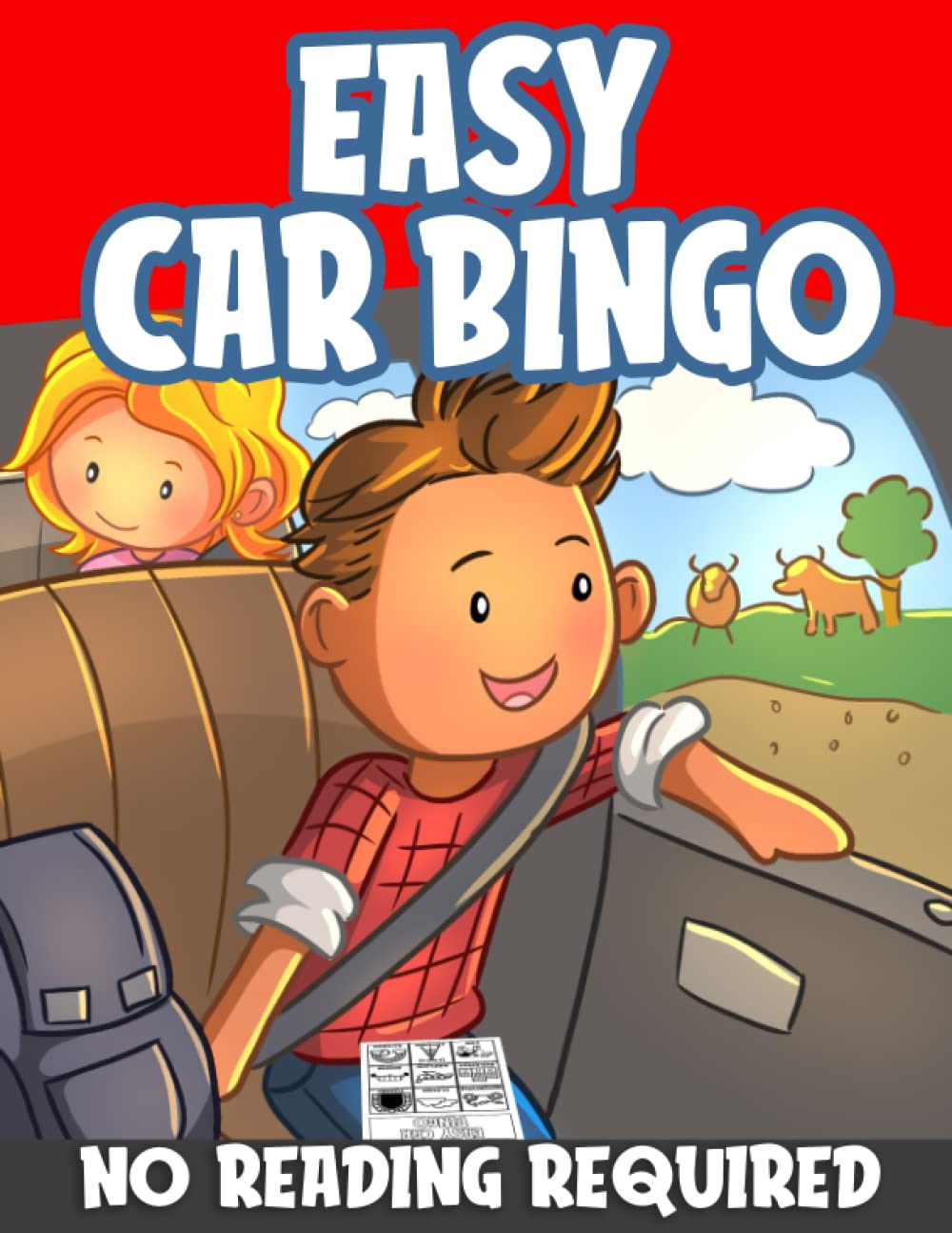 Easy Car Bingo: Road Trip Scavenger Hunt For Kids Activity Book Travel Essential