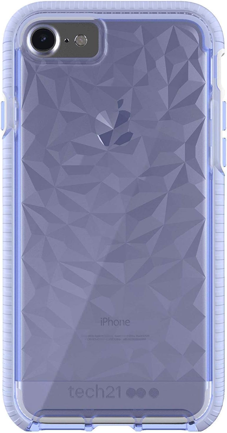 Evo Gem Drop Proof Protective Case for iPhone SE 2022 & iPhone 8 - Ultra Thin Clear Back, Anti-Scratch - Lilac - Bulk Packaging