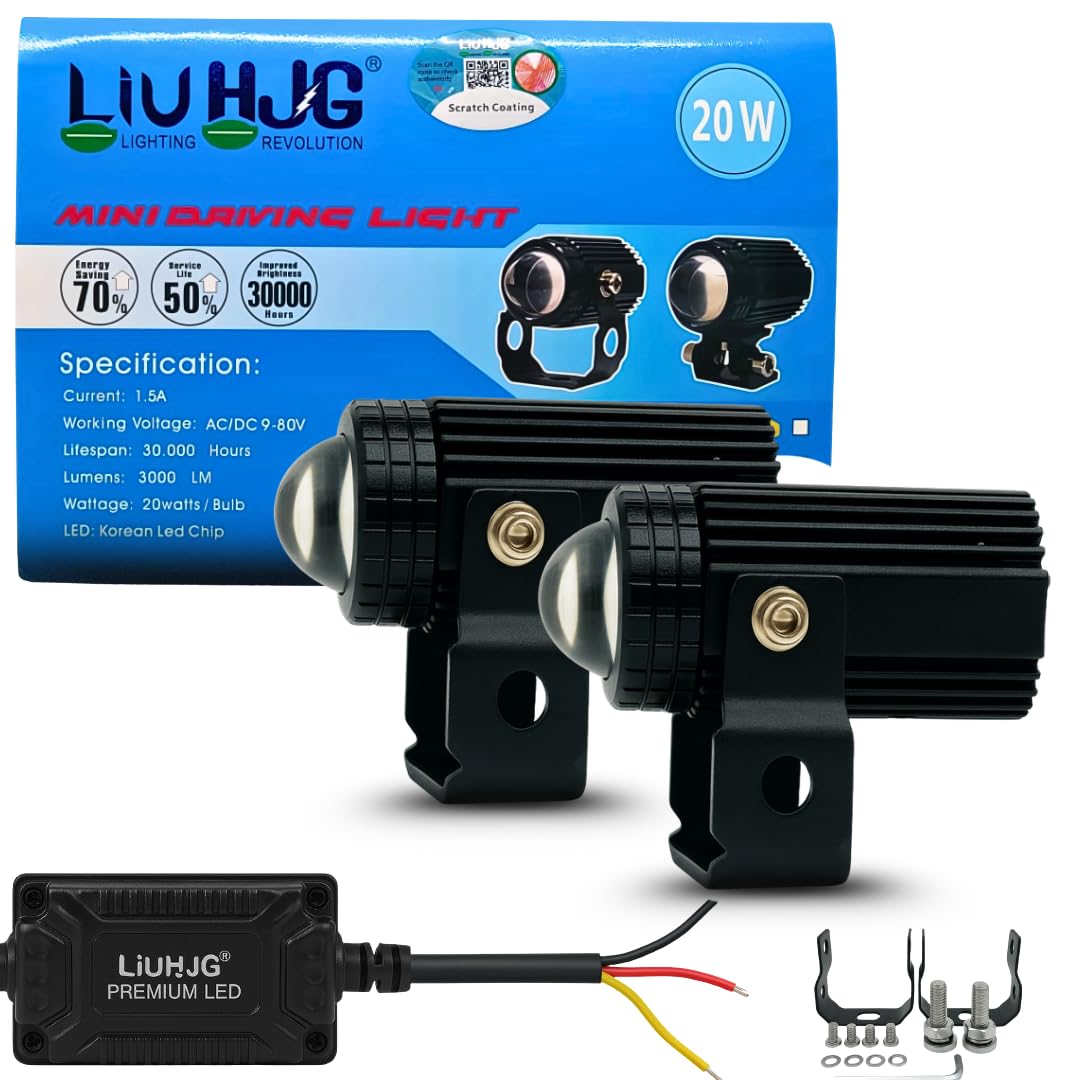 Mini LED Driving Fog Light 40W | Dual Color Yellow/White | 5 Lighting Modes | Waterproof Universal Fog Lamp for Car, Bike, Truck, Van | High Brightness 12V Headlight (Pack of 2)-image-29