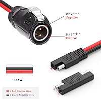 Vista 4 de EXTRACTME 10AWG 2 Pin Power Industrial Circular Cable Adaptador a SAE, enchufe solar Furion a conector SAE, apto para Furrion, maleta de panel