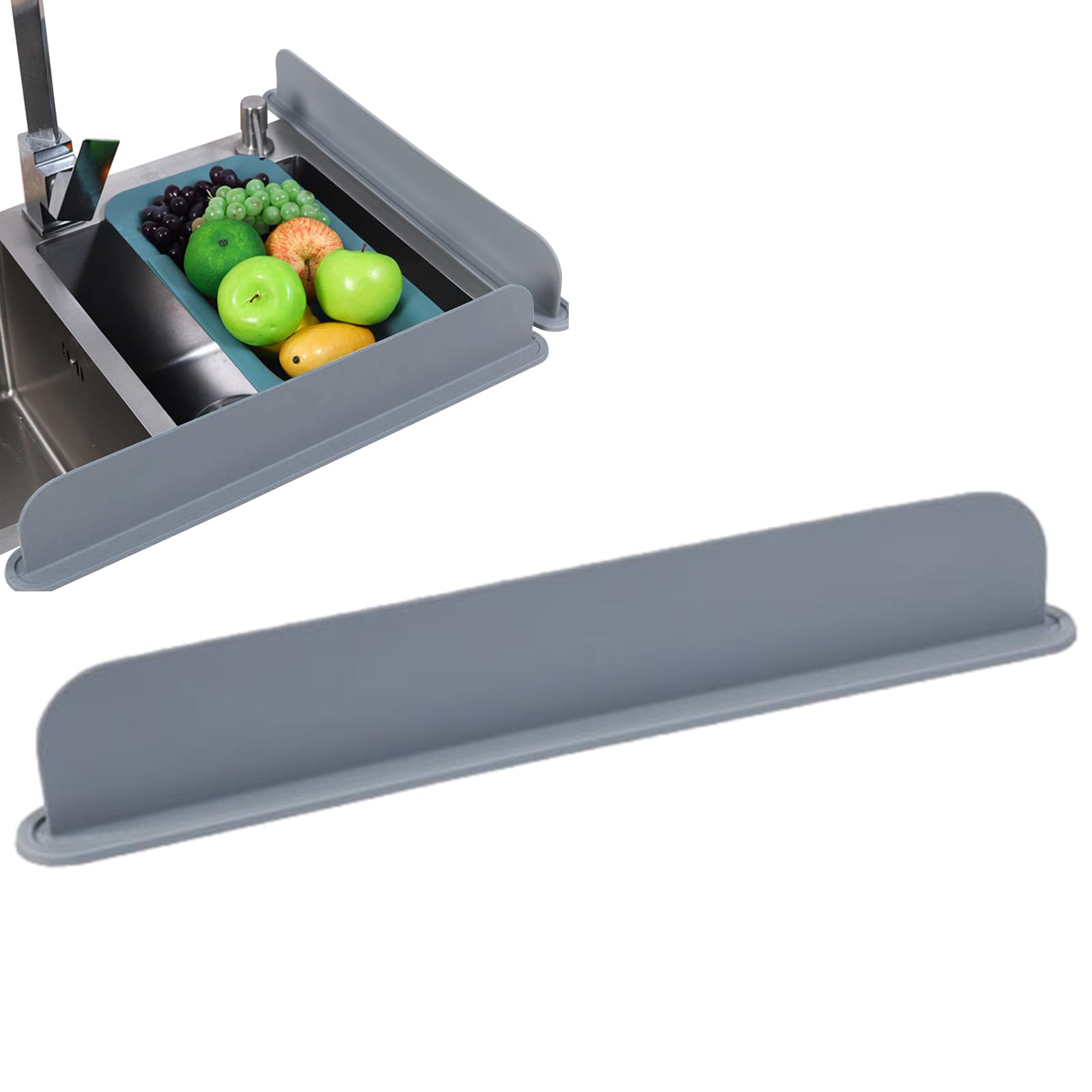 Protector de salpicaduras de agua para fregadero de cocina y lavabo con ventosa de 20''