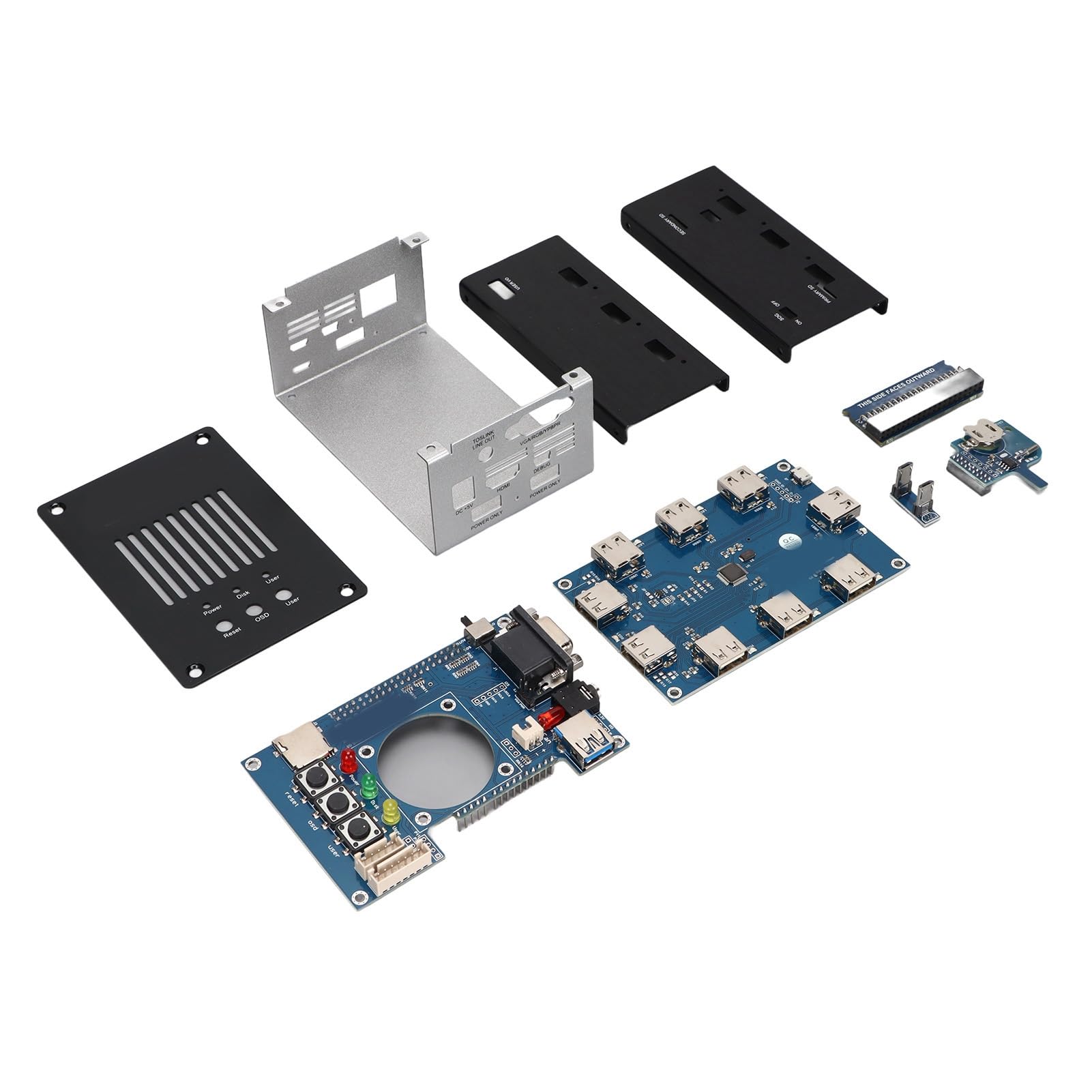 Zestaw Metalowej Obudowy FPGA do Samodzielnego Montażu, Płytka IO 32MB SDRAM, Zestaw Koncentratora USB V2.1 z obudową ze Stopu Aluminium, Idealny do Projektu Open Source Terasic DE10-Nano