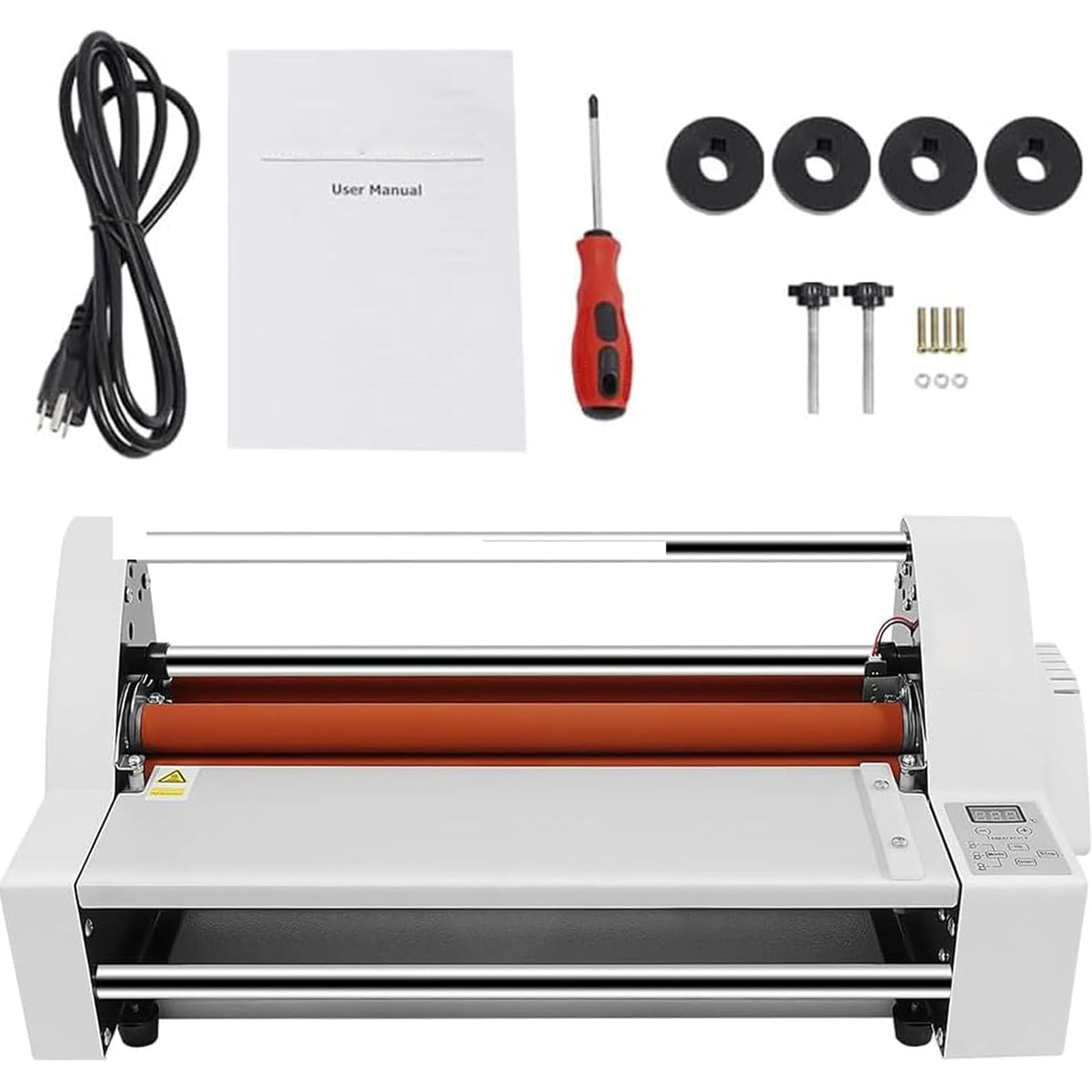 Laminadora De Rodillos En Caliente Y Frío Con Panel De Control Led, 3 Modos Y Temperatura Ajustable De 0 A 180 ℃, Regulación De Presión Y Tensión De Membrana, Para Escuelas Y Oficinas.