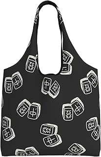 [ILIUEND] 麻雀 ブラック マージャン 手描き キュート エコバッグ ショッピングバッグ 大容量 折りたたみ コンパクト 帆布 レジ袋 軽量 買い物袋 トートバッグ コンビニ アニメ グッズ キャラクター 人気 プレゼント