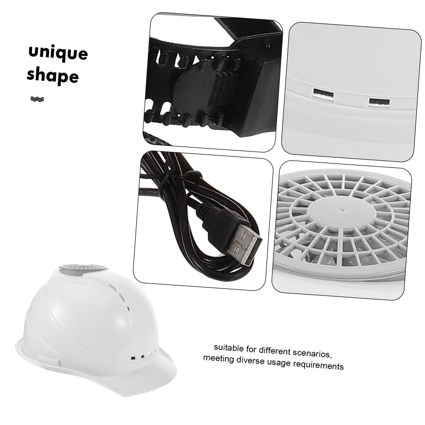 Cabilock Casco De Seguridad para Construcción con Ventilador Y Carga USB, Casco De Trabajo Refrigerado para Construcción Y Mejoras del Hogar, Color
