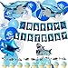 JeVenis 38 PCS Squali Festa di Compleanno Palloncini Squali Banner di Compleanno Squali Decorazione Festa di Compleanno Squali Torta di Compleanno Topper Sotto il Mare Decorazione per Feste