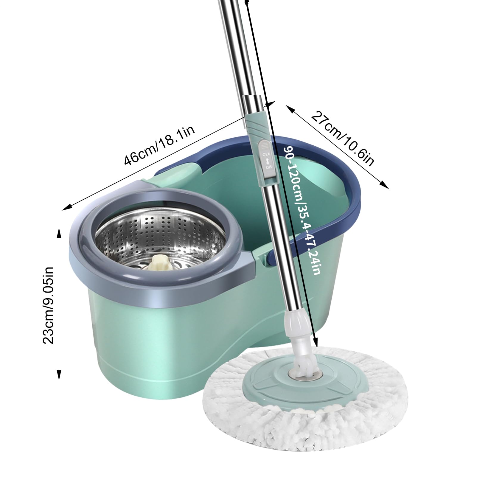 Juego y cubo giratorio para limpieza automática con ahorro de trabajo | escurridor para salón, cocina, balcón, sala de estudio
