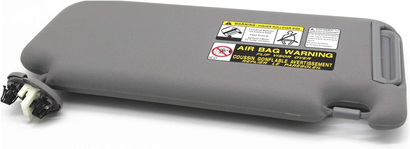 Ezzy Auto Gray Left Driver Side Sun Visor fit for Toyota RAV4 with Sunroof 2006 2007 2008 2009 2010 2011 2012 2013