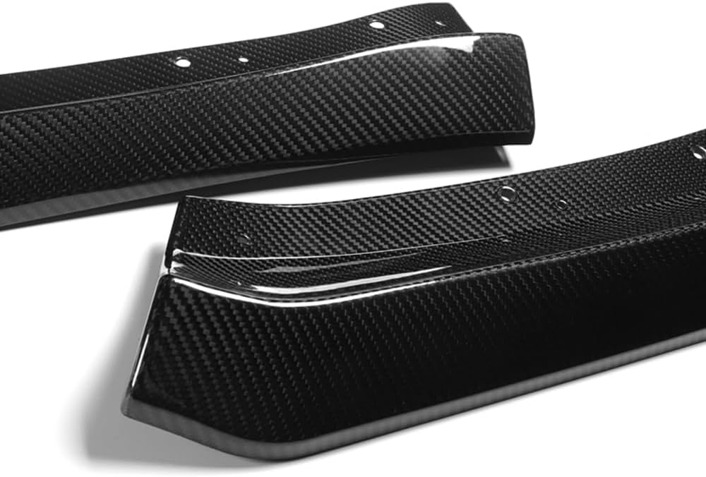 W-POWER, Front Bumper Lip fit for Compatible with 2013-2014 Cadillac ATS, Front Lip Spoiler Air Chin Body Kit Splitter, Front Body Kit Bumper Lip, Real Carbon Fiber