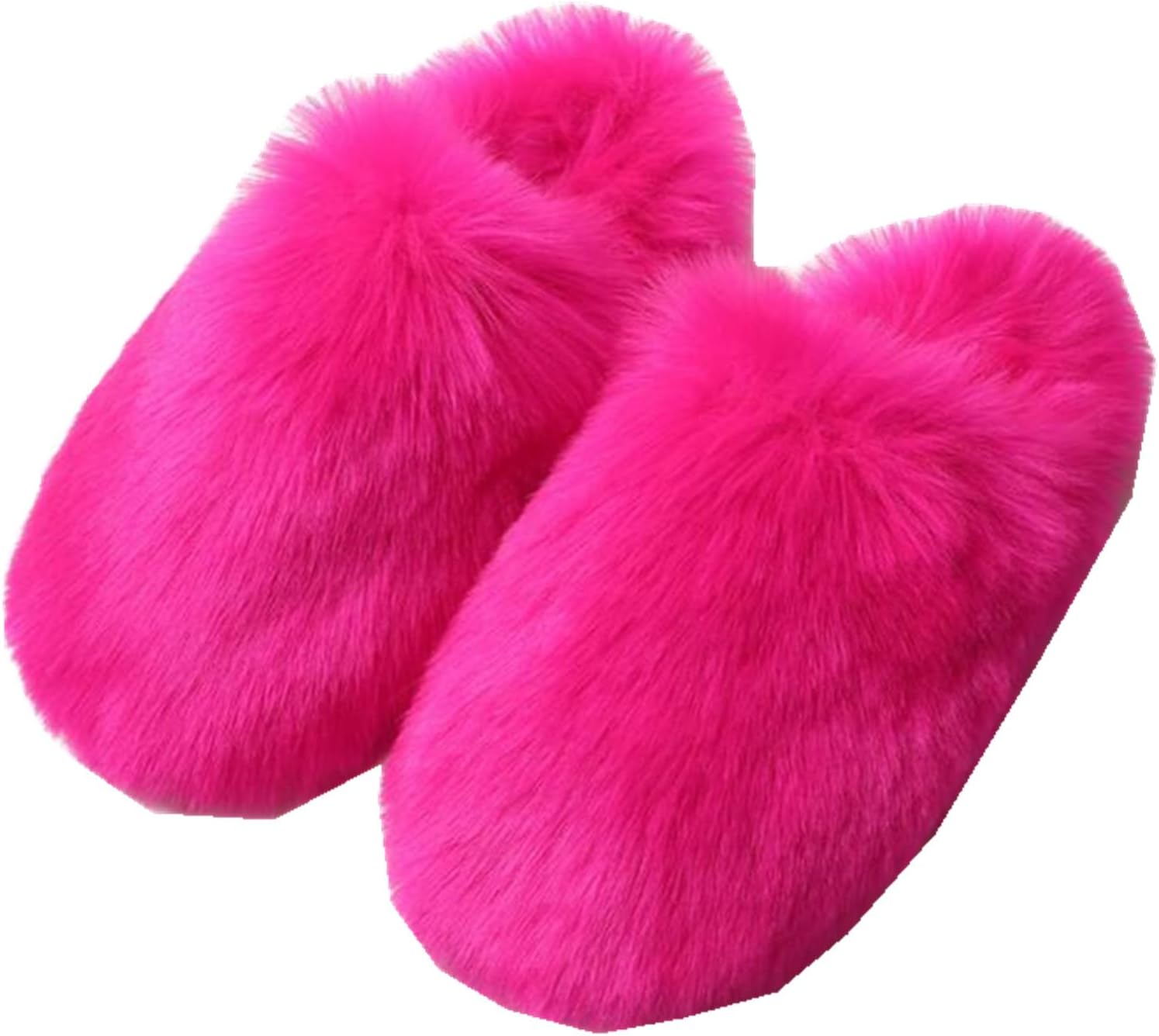 Gegefur Women's Faux Fur Slippers Slide Fluffy Sandals Open Toe Indoor Outdoor Fuzzy Slides - Amazon product rated Grade B
