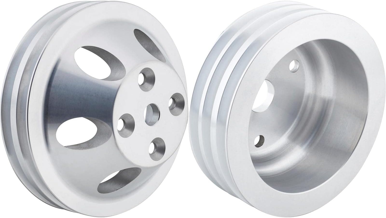 MotorChrome Chrome Water Pump Pulley – Single Groove For Chevy Small Block 283-400 With Long Pump