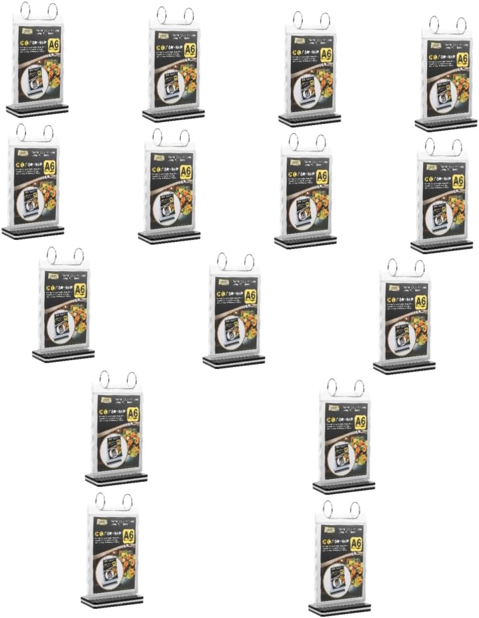 15pcs Menu Label Stand Stable Base and Pvc Flip Design for Restaurant and Home