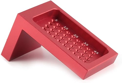 Miniatura 9 de Herramienta de medición de signo de escritura tipo T, regla de calibración para carpintería roja tipo T aleación de aluminio Scribe signo