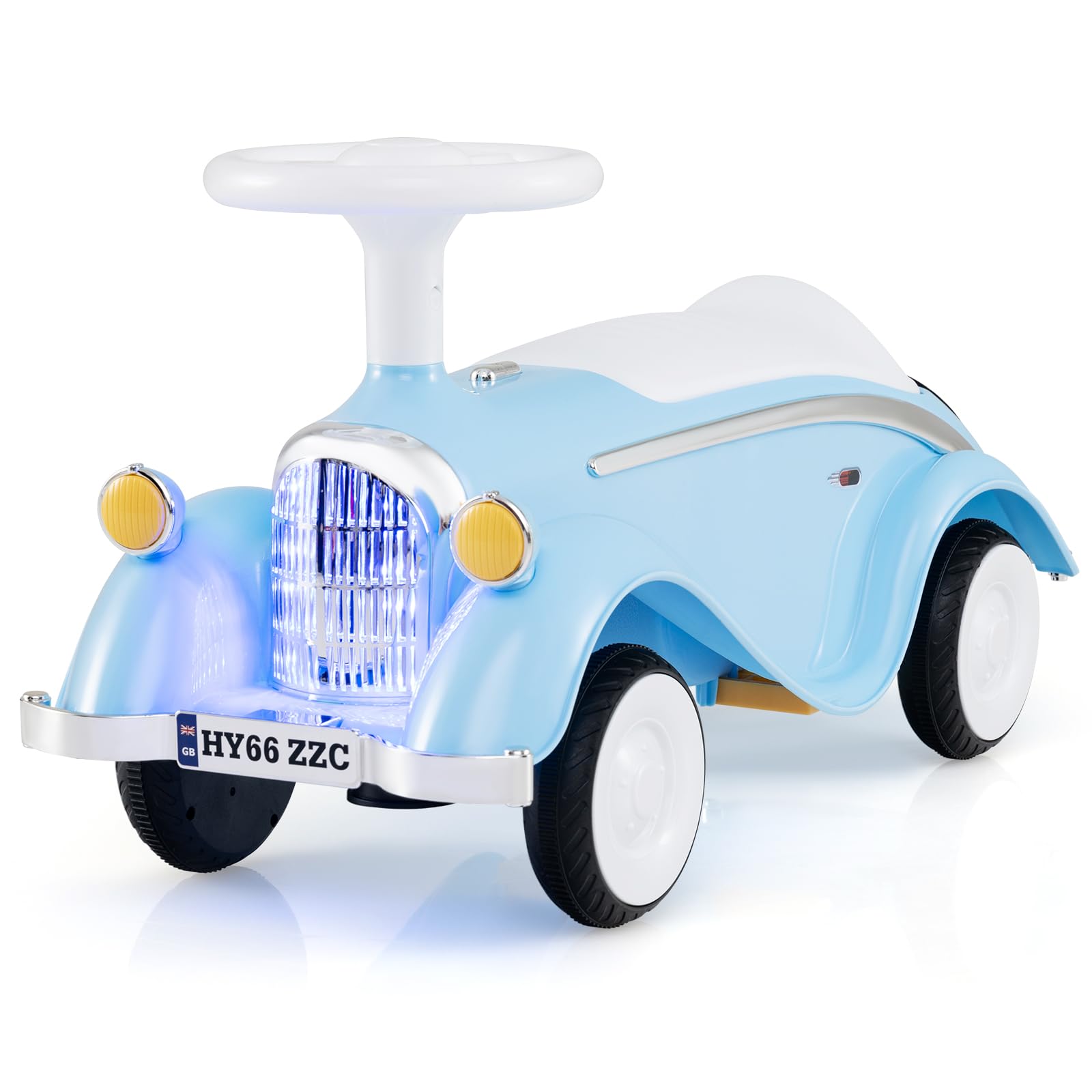 GYMAX Toddler Ride On Car, Kids Sit On Toy with Under Seat Storage, Horn & LED Headlight, Outdoor Indoor Foot to Floor Sliding Car for 19-36 Months Old (Blue) โ image 1