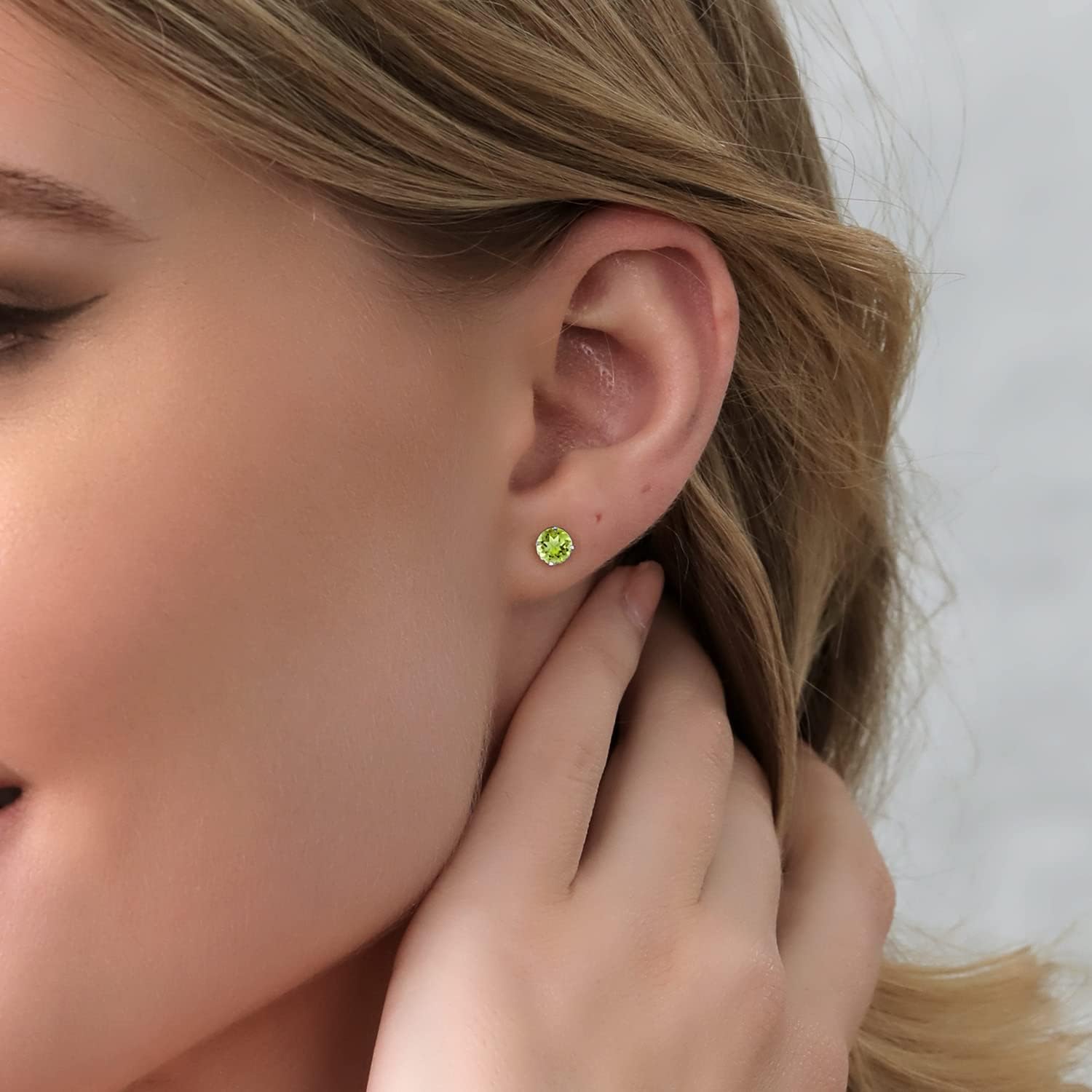 Gem Stone King 2-4 Cttw Round Gemstone Birthstone Stud Earrings For Women Men | 925 Sterling Silver | Round 7MM | Fine Jewelry Gifts for Women Her Mom Wife Men