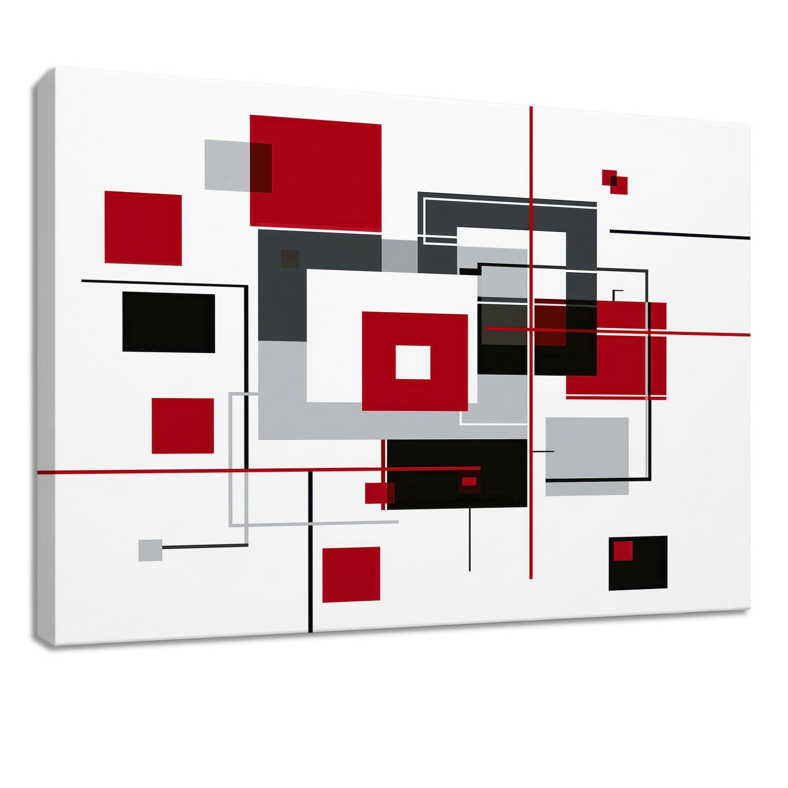 Obrazy na płótnie, abstrakcyjny, 140 x 70 cm, dziecięce obrazy ścienne, druk artystyczny, białe, geometryczne, kratka, bloki, panoramiczna dekoracja ścienna do salonu, sypialni