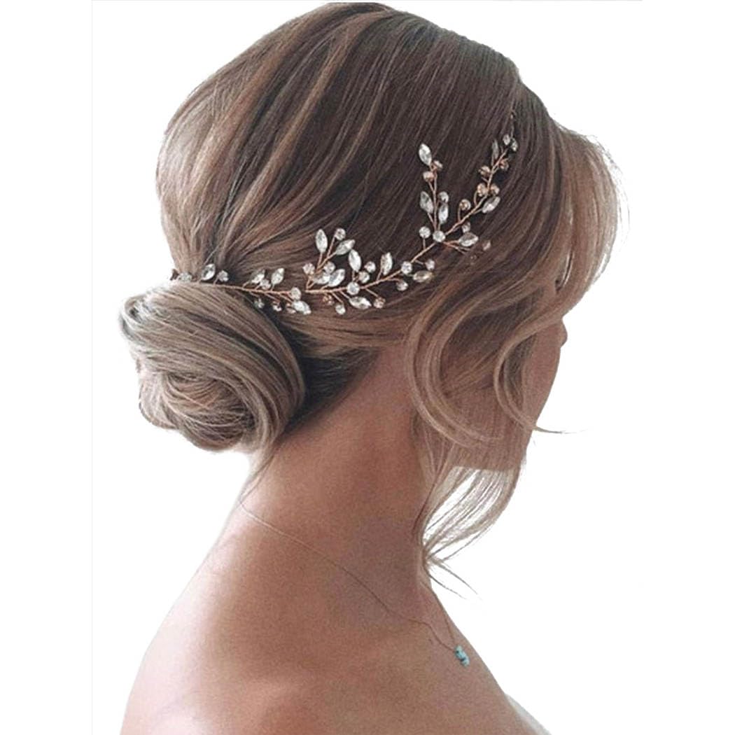 JAKAWIN Bride Wedding Crystal Hair Vine Silver Rhinestone Hair Piece Bridal Hair Accessories for Women and Girls HV113 (Silver)