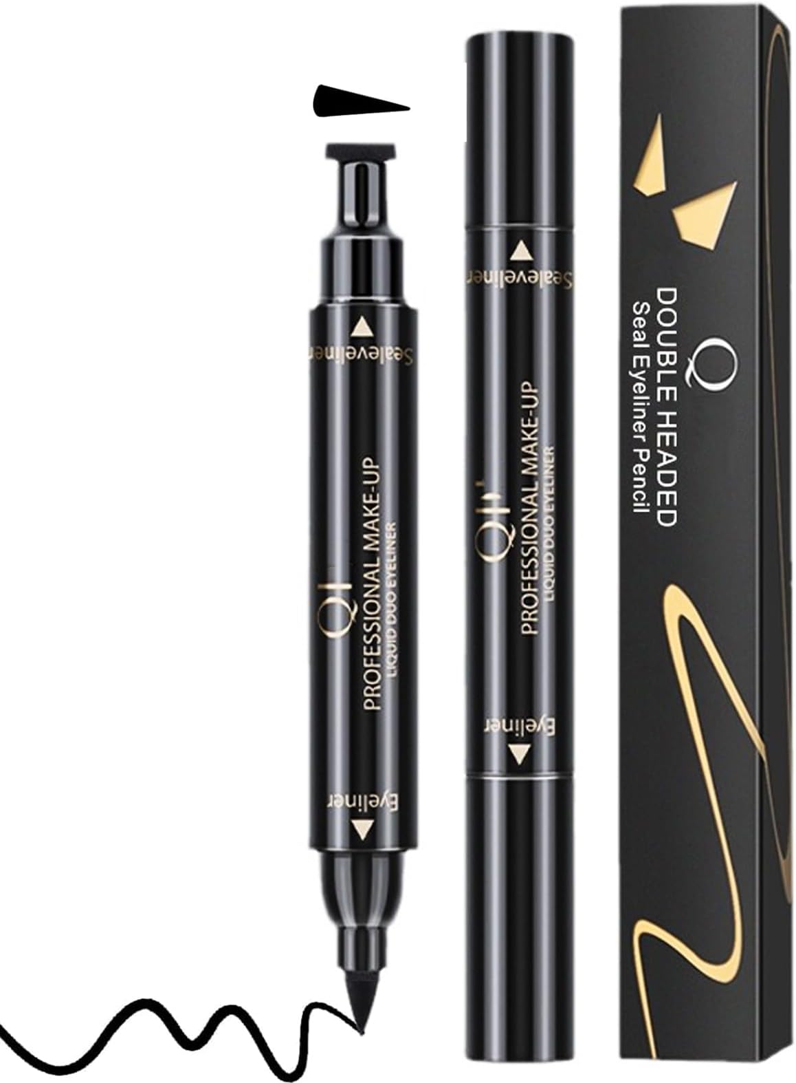 Liquid Eyeliner Stamp, Black Eyeliner Pencil Eyeliner Pen, Waterproof Smudge-Proof Long Lasting Winged Eye Liner Pencils Eye Liners Liquid Eyeliner Stencil Tool Eye Makeup for Women Girls