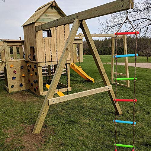 Xinlinke XL612251226674 Climbing Rope Ladder Kids Tree Swing With Hanging Strap, Indoor And Outdoor Backyard Playground Play Swing Sets Climber Training Accessories Attachment thumb #5