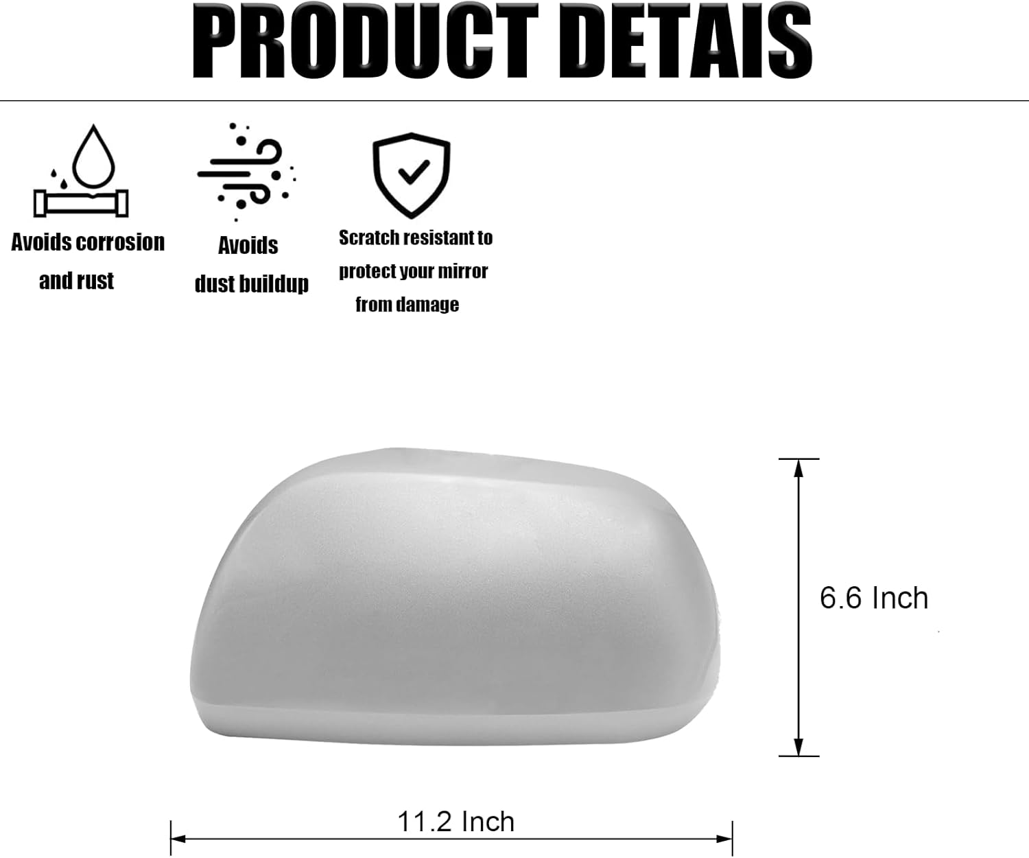 Rear View Mirror Cover Cap Fit for 2009-2014 Toyota Highlander Exterior Mirror Covers Decoration Trims (White)
