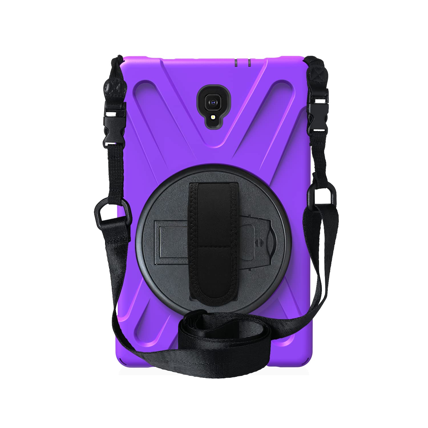 Juaupepo Rugged Case for Samsung Galaxy Tab A 10.5" 2018 (SM-T590/T595/T597), Portable Hybrid Shock-Proof Cover with 360° Rotatable Hook&Loop Handle,