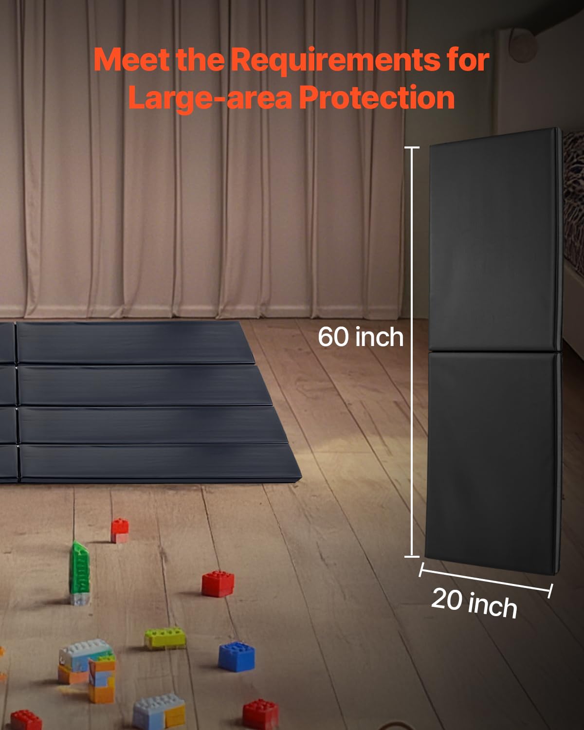 VEVOR Acolchado de Pared para Gimnasio, Resistente al Desgarro, para Cancha de Baloncesto, Almohadilla Protectora Duradera e Impermeable para Gimnasio, Garaje, 1500 x 500 x 50 mm, Negro, 4 uds